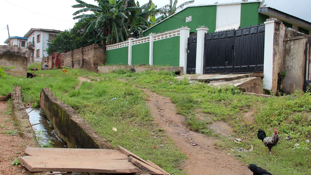 The home Michael Taiwo Akinkunmi shares with his 28-year-old son in Ibadan [Femke van Zeijl/Al Jazeera]