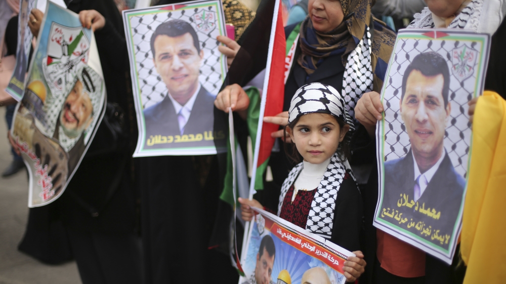 Palestinian supporters of exiled Fatah leader Mohammed Dahlan have protested against Palestinian President Mahmoud Abbas in Gaza City [File: Mohammed Salem/Reuters]
