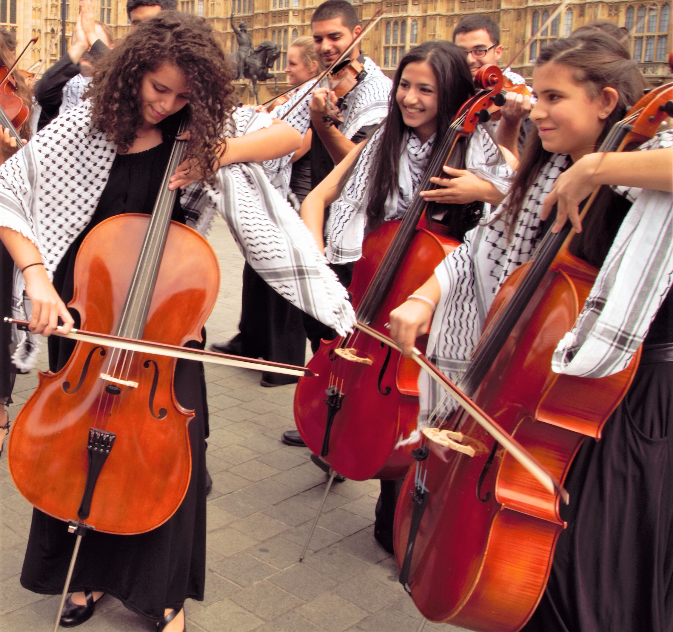 The orchestra was founded in 2004 by Suhail Khoury, the general director of the Edward Said Music Conservatory at Birzeit University in the West Bank [Courtesy: Suhail Khoury]