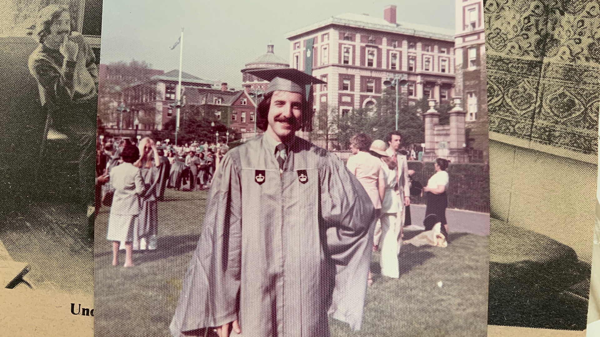 The writer’s father at his college commencement at Columbia University in 1975 [Photo courtesy: Emily Selinger]